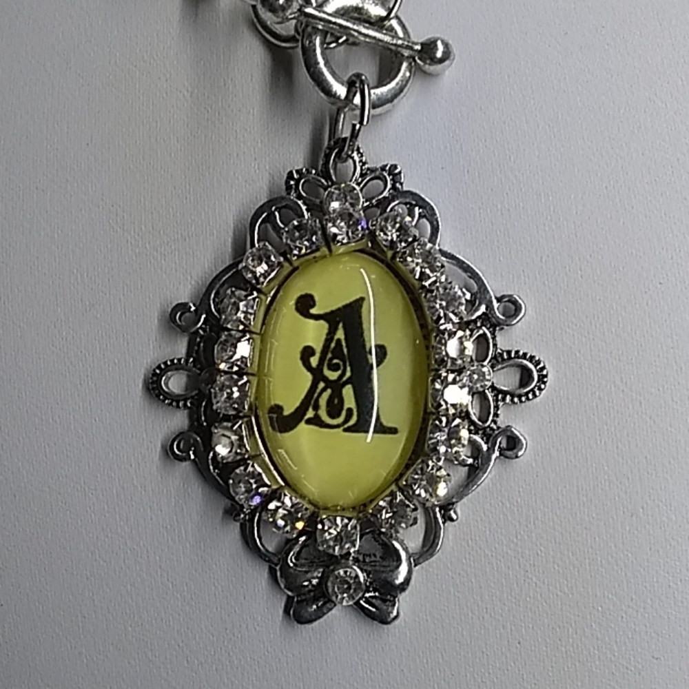 Old English Monogram Initial Necklace a